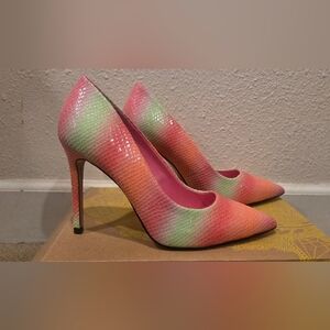 Mix No. 6 Danayh Island Fruits Ombre Snake Print Heels
